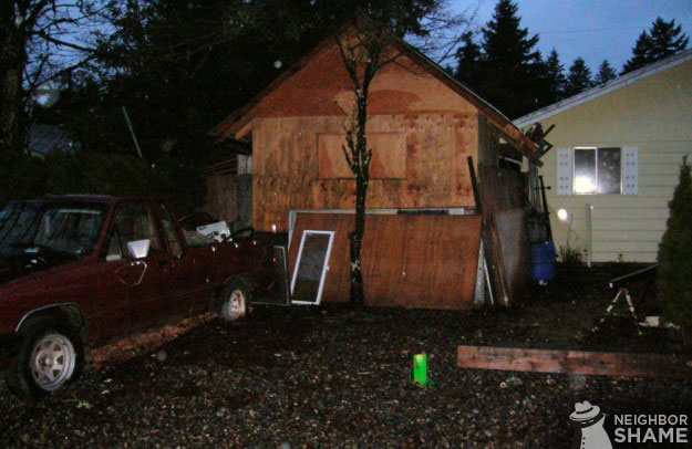 Nighttime-wood-shed